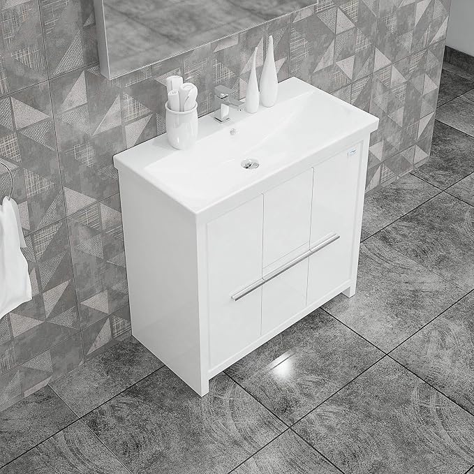 36 Inch Single Sink Bathroom Vanity | Made of Wood | Soft Closing Doors & - Image 4