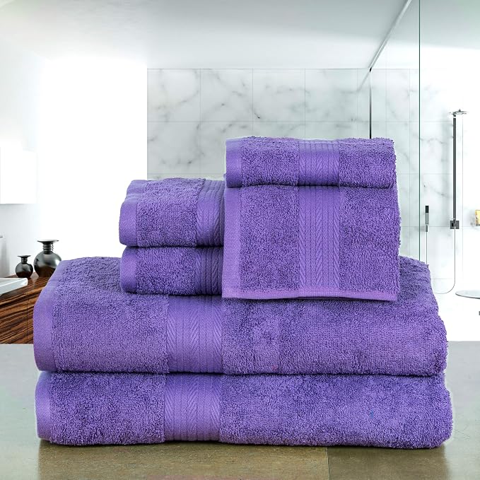 Ample Decor 100% Cotton Luxury 6 Piece Towels Set, 2 Bath Towels, 2 Hand Towels - Image 2