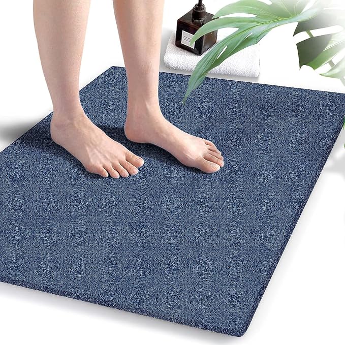 godehone Shower Mats Non Slip Without Suction Cups, PVC Loofah Bathroom Mats by godehone