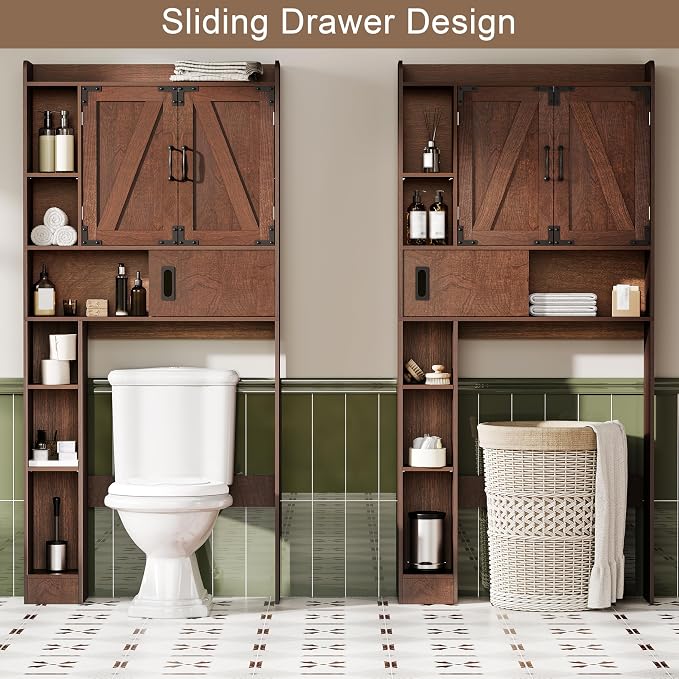 ChooChoo Over The Toilet Storage Cabinet, Farmhouse Bathroom Storage Cabinet - Image 3