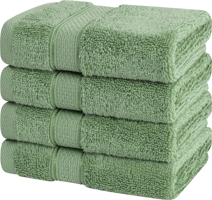 American Soft Linen Salem Washcloth Sets, 4 Piece Luxury 600 GSM 100% Cotton - Image 5