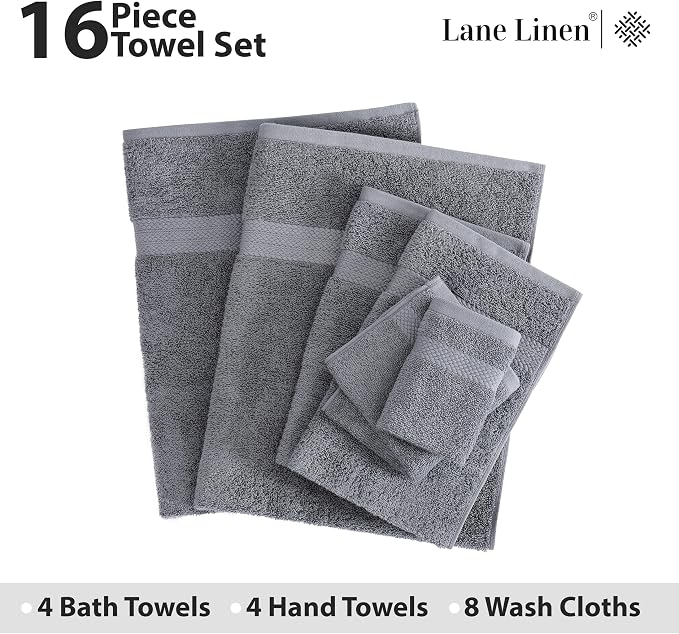 LANE LINEN 100% Cotton Luxury Bath Towel Set - Image 4