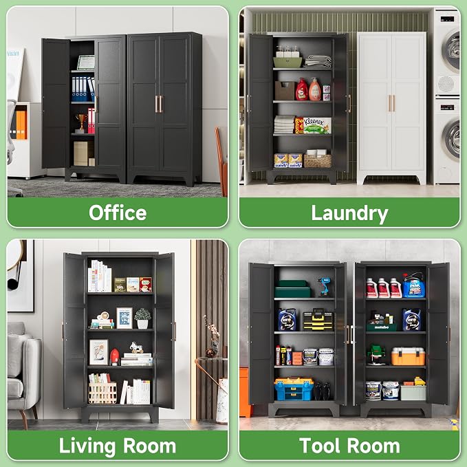Pantry Cabinets for Kitchen, 61.02” Tall Storage Cabinets, Metal Pantry Storage - Image 8