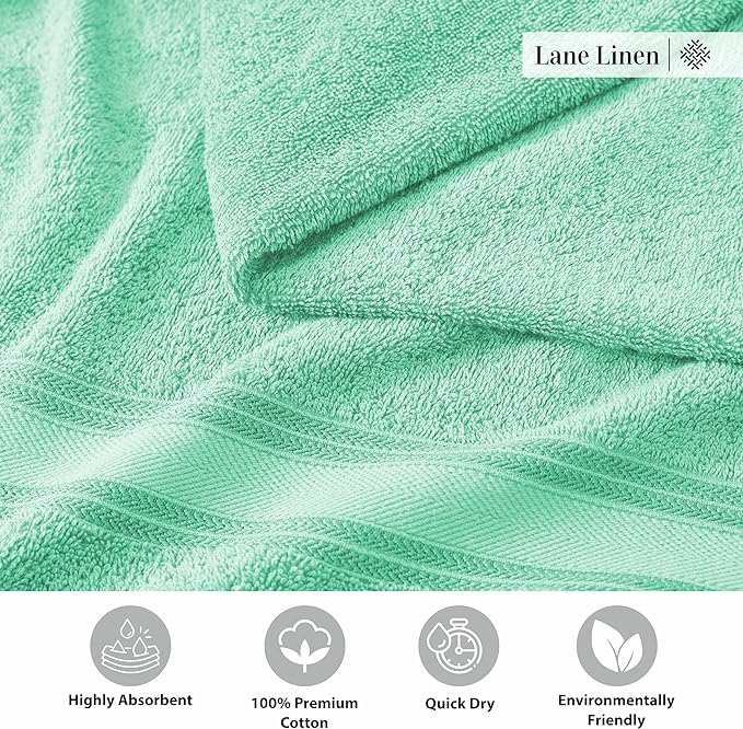 LANE LINEN Luxury Bath Towel Set of 12 – 100% Mercerized Cotton, 4 Bath Towels - Image 7