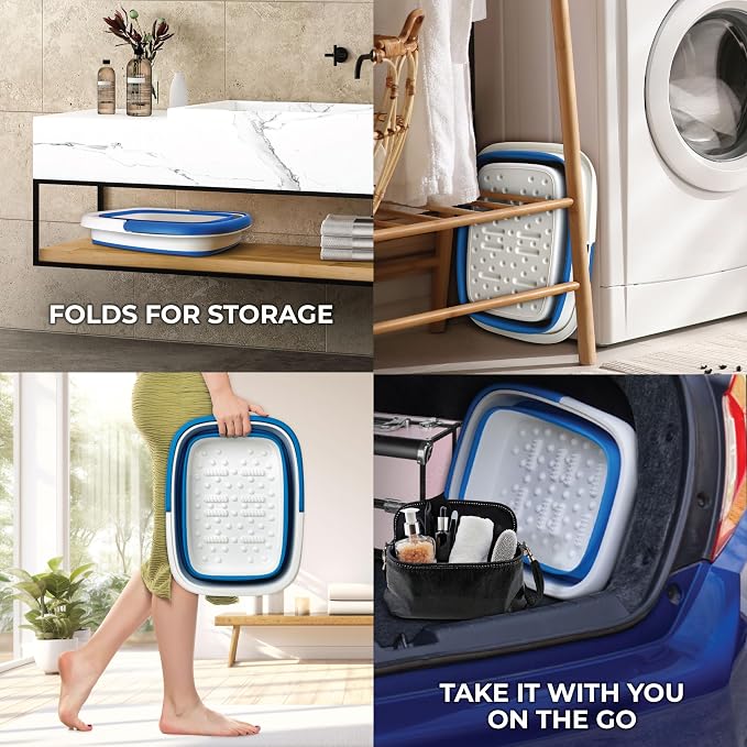 Mantello Collapsible Foot Bath Foot Soaking Tub | Portable Foot Spa Pedicure - Image 2