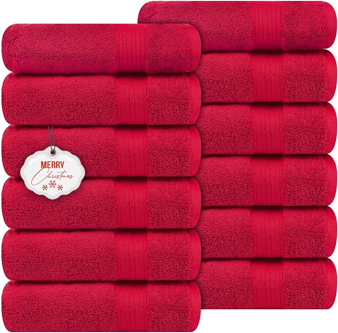Ample Decor Hand Towel 18 X 28 Inch Pack of 12 600 GSM 100% Cotton, Soft by AmpleDecor