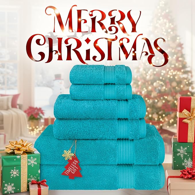 Cotton Paradise 6 Piece Towel Set 100% Cotton Soft Absorbent Turkish Towels - Image 2