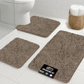GORILLA GRIP Bathroom Rug Sets 3 Piece, Bath Mat Set and Oval Toilet Base by GorillaGrip