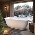 59" Acrylic Free Standing Tub, Stand Alone Tub, Freestanding Bathtub, Soaking by YinzanwBathtub