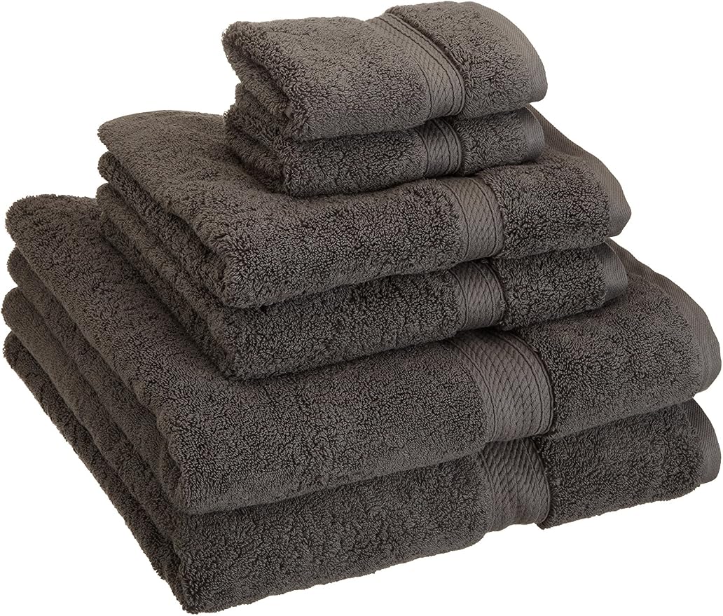 Superior Egyptian Cotton Pile 6 Piece Towel Set, Includes 2 Bath, 2 Hand by SUPERIOR