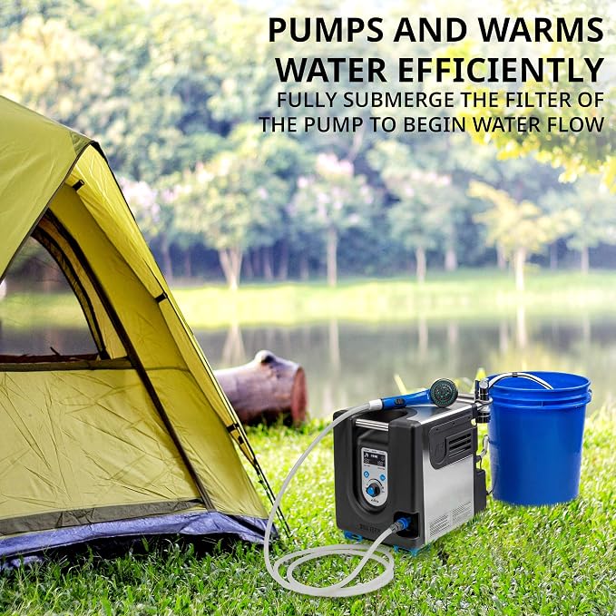 Hike Crew Portable Propane Water Heater & Shower Pump w/Built-in Battery | - Image 2