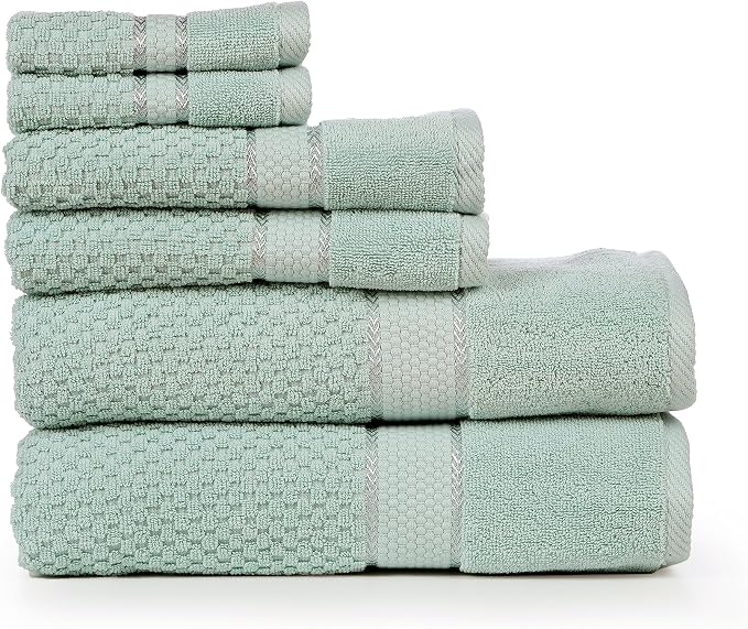 Ample Decor Bathroom Towel Set of 6-2 Bath Towel, 2 Hand Towel, 2 Wash Cloths - Image 7