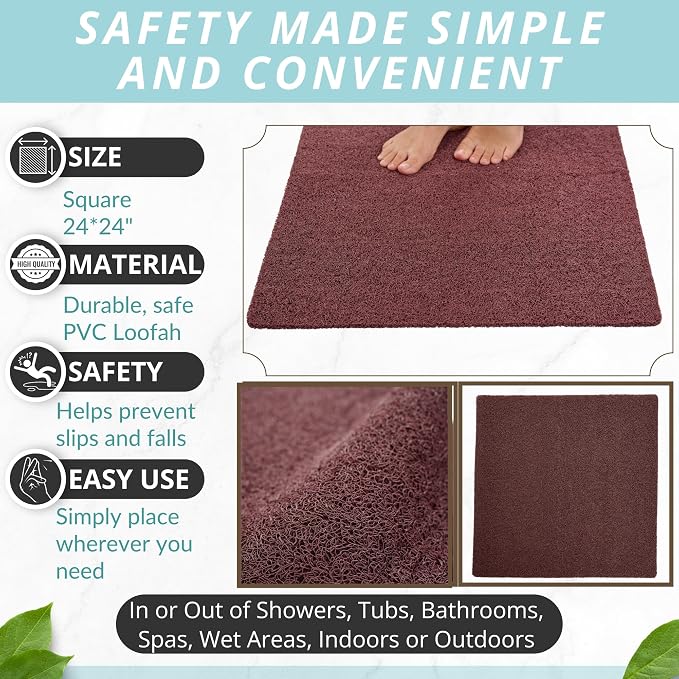 Enkosi Loofah Shower Mat Non-Slip - Image 3