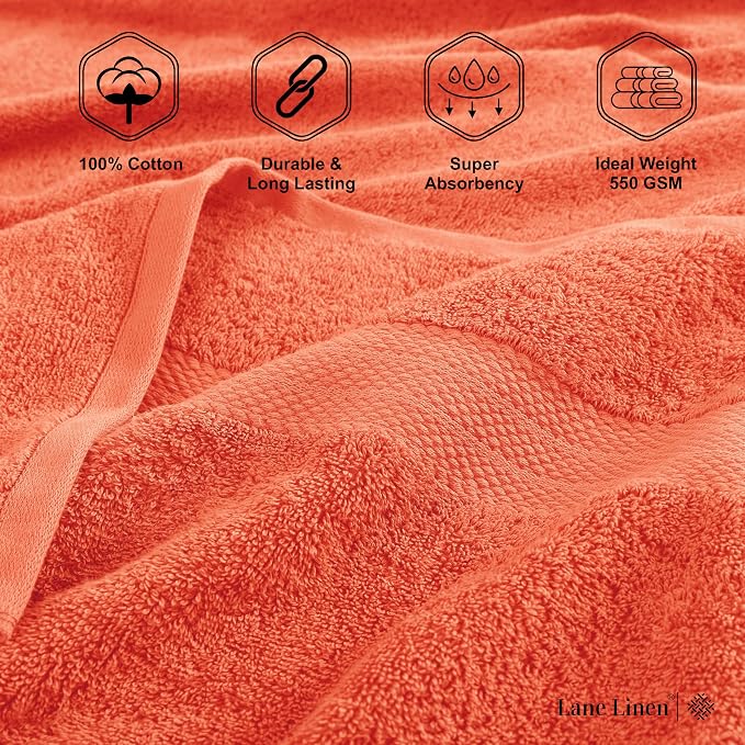 LANE LINEN 100% Cotton Premium Bath Sheets Set of 4 - Image 6