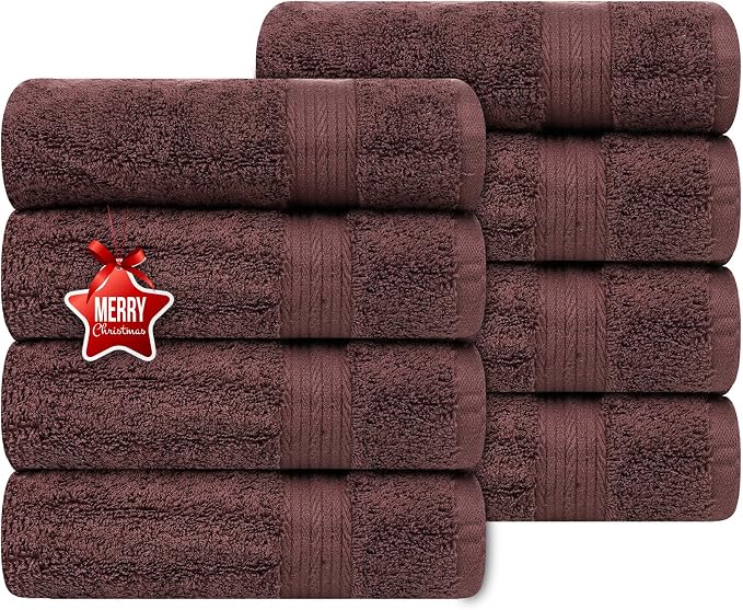 Ample Decor Bathroom Hand Towels 18 X 28 Inch 600 GSM 100% Cotton, Soft by AmpleDecor