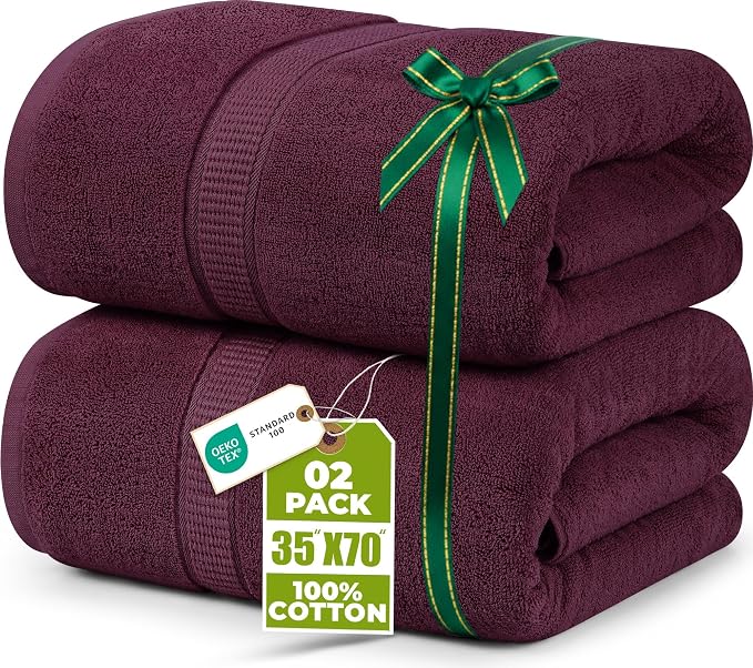 Utopia Towels Luxurious Jumbo Bath Sheet 2 Piece, 600 GSM, 35 by 70 Inches by UTOPIATOWELS
