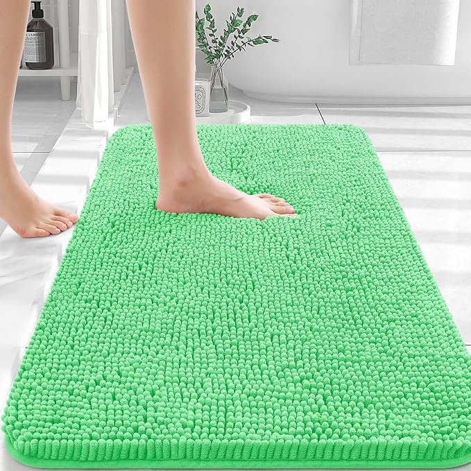 OLANLY Bathroom Rugs 36x24, Extra Soft Absorbent Chenille Bath Rugs, Rubber by OLANLY