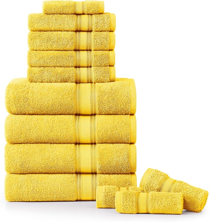 LANE LINEN 12 Pack Towels for Bathroom – 100% Mercerized Cotton, 4 Bath by LaneLinen