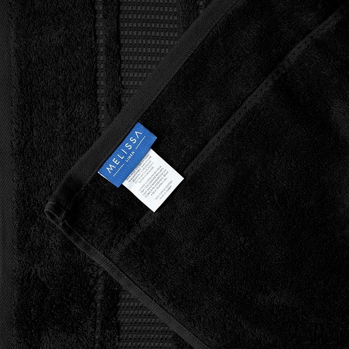 Melissa Linen, 2 Piece, Jet Black Bath Towels, 100% Turkish Cotton Bath Towels - Image 5