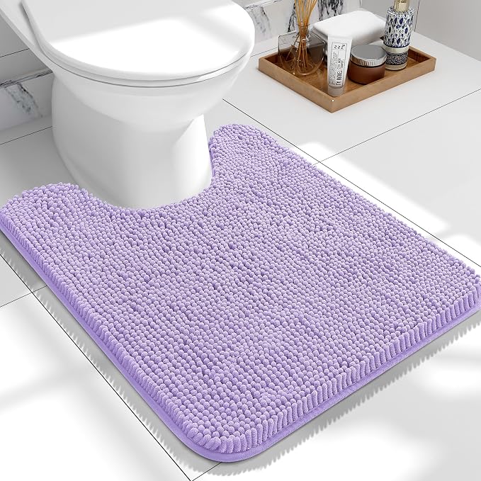 OLANLY Toilet Rugs U-Shaped 24x20, Extra Soft Absorbent Chenille Contour by OLANLY