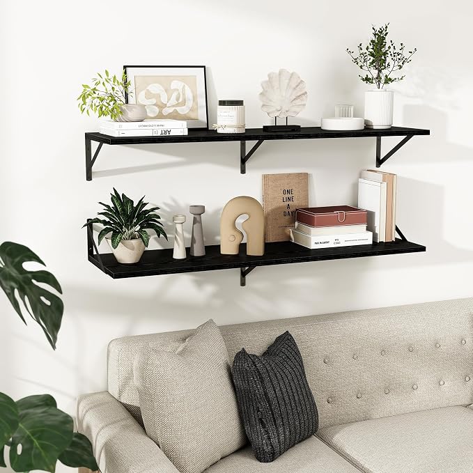 Dreamland Floating Shelves for Wall, 12 Inch Deep Floating Shelves Set of 2 - Image 8