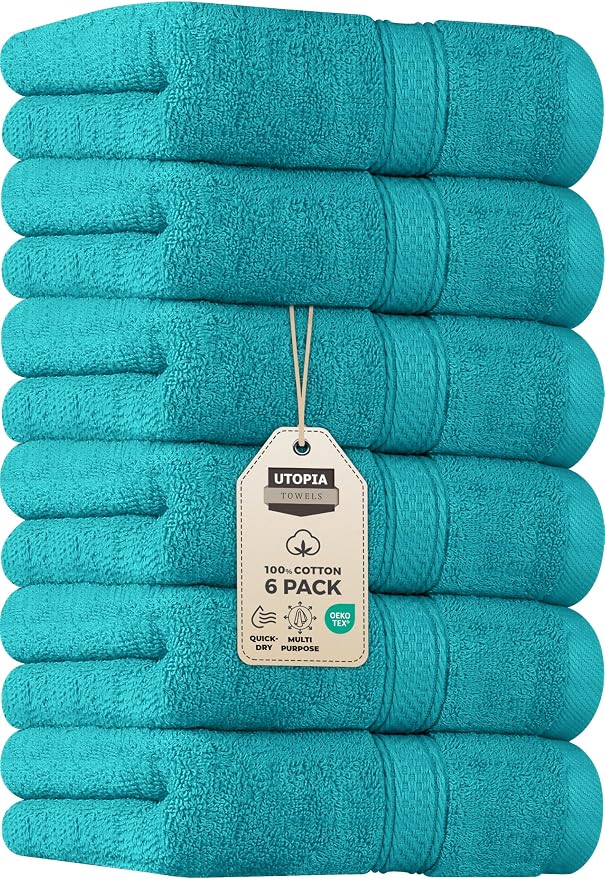 Utopia Towels 6 Pack Premium Hand Towels Set, 16 by 28 inches, 100% Ring Spun by UTOPIATOWELS
