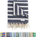 Large Turkish Beach Towel, Striped Navy & Natural by CapeComforts