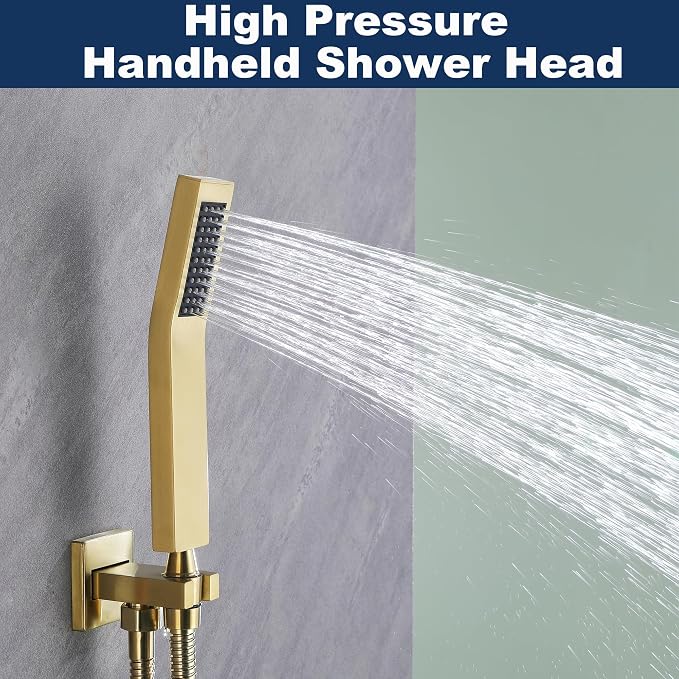 Gold Shower System with Tub Spout, All Metal Bathtub Shower Faucet Set with - Image 5