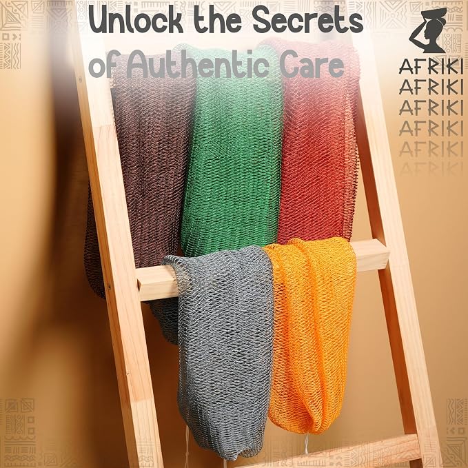 AFRIKI African Net Sponge – Exfoliating Body Scrubber, All Skin Types | 45 in - Image 7