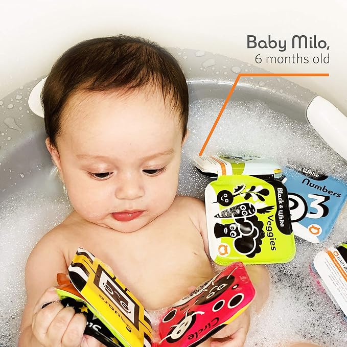 Floating Baby Bath Books – High Contrast Black and White Waterproof Bath Books - Image 5