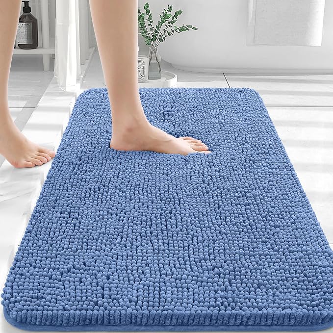 OLANLY Bathroom Rugs 30x20, Extra Soft Absorbent Chenille Bath Rugs, Rubber by OLANLY