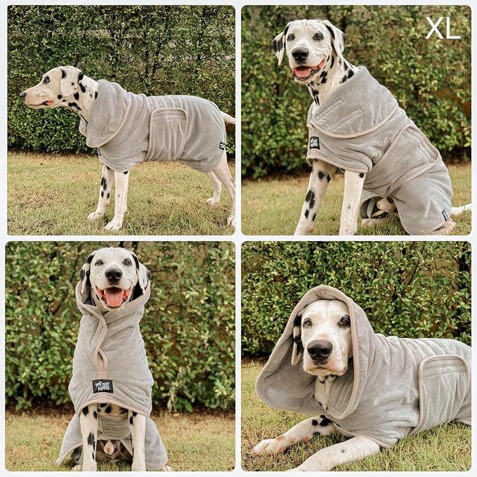 Tuff Pupper Fast Drying Dog Bath Robe | 800 GSM Plush Dog Towel - Image 3