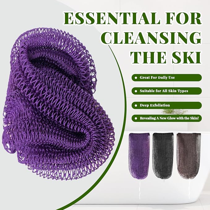 African Net Sponge Authentic, 3 Pieces Exfoliating Scrubber Bath Sponge - Image 4