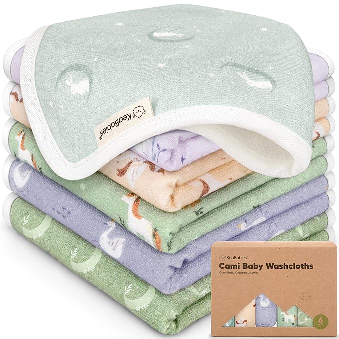 6-Pack Cotton Baby Washcloths for Newborn by KeaBabies