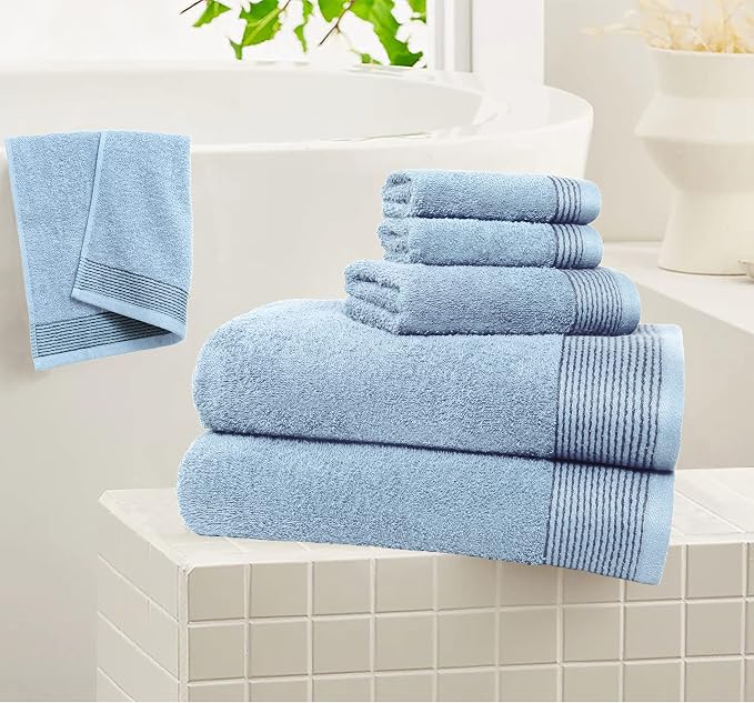 Belizzi Home 100% Cotton Ultra Soft 6 Pack Towel Set, Contains 2 Bath Towels - Image 4