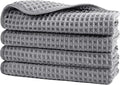 POLYTE 430 GSM Microfiber Lint Free Washcloth Face Towel, 13 x 13 in, 4 Pack by Polyte