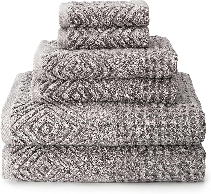 Texere 100% Organic Cotton Diamond Jacquard 700 GSM Luxury Bath Towel Sets by TexereSilk