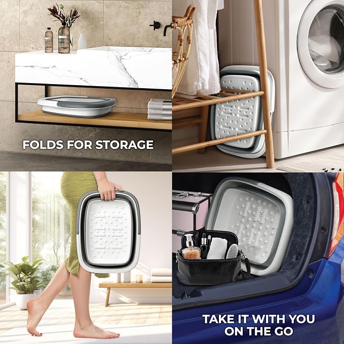 Mantello Collapsible Foot Bath Foot Soaking Tub | Portable Foot Spa Pedicure - Image 4