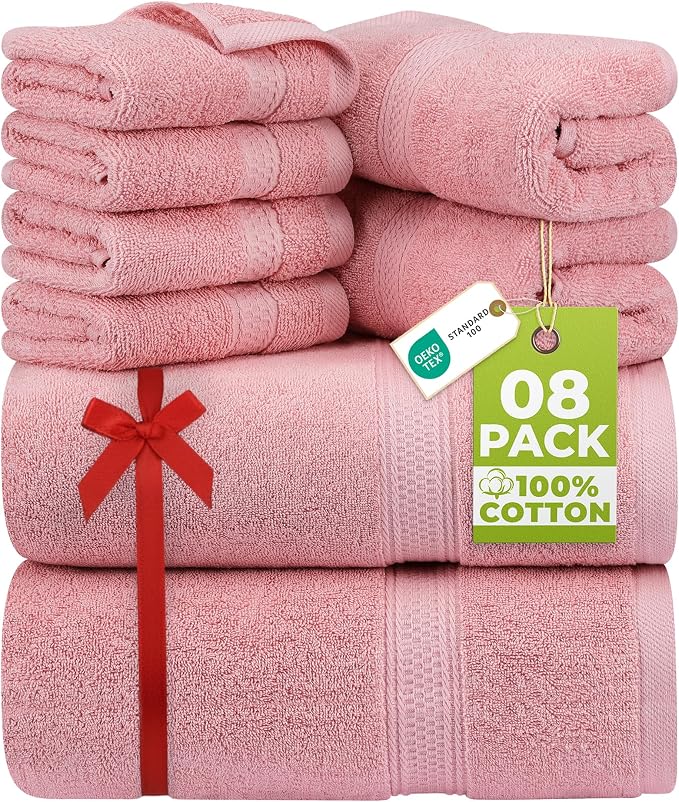 Utopia Towels 8 Piece Luxury Towel Set – Majestic Plush, Super Absorbent & by UTOPIATOWELS
