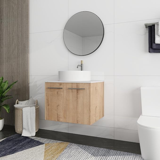 24 Inch Bathroom Vanity with Sink, Modern Wall Mount Floating Bathroom Vanity - Image 6