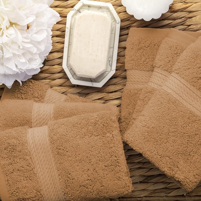 BLUENILEMILLS BNM Egyptian Cotton 6-Piece Towel Set, Includes 6 Face Towels - Image 4