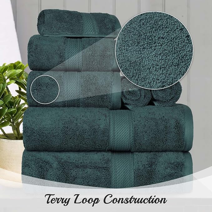 Superior Egyptian Cotton Pile Bath Towel Set of 4, Ultra Soft Luxury Towels - Image 3
