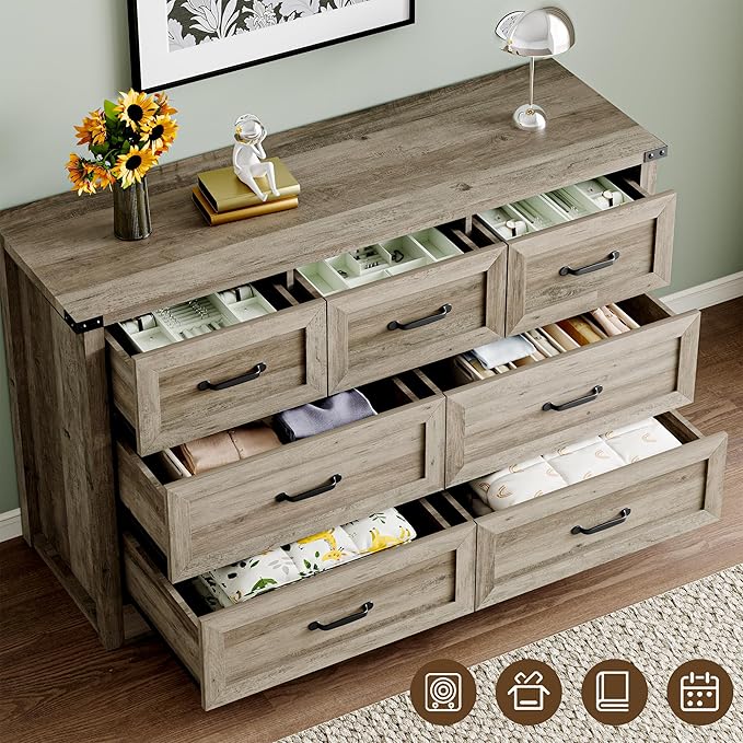 7-Drawer Dresser for Bedroom, Modern Wooden Chest of Drawers - Image 5