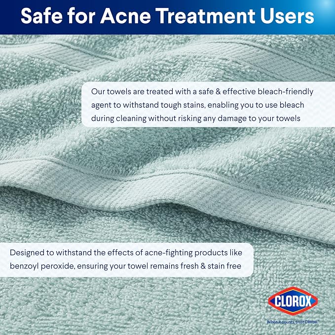 CLOROX Bleach Friendly Towels, Quick Dry, 100% Cotton Hand Towels, Highly - Image 3