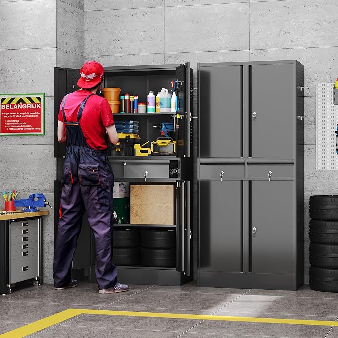 Aobabo 71" H×30" W×15" D Metal Storage Cabinet - Image 7