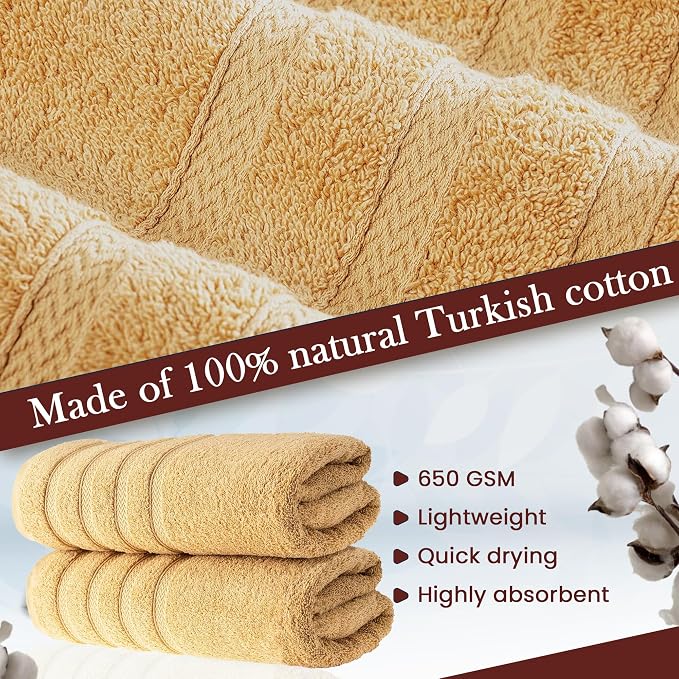 HALLEY Turkish 2 Pack Premium Bath Towels 650 GSM Highly Absorbent Super Soft - Image 6