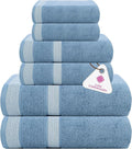 CASA COPENHAGEN Solitaire 6 Pieces Towel Set- Dusty Blue, 600 GSM 2 Bath Towel by CASACOPENHAGEN