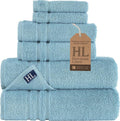 Hawmam Linen Light Blue 6 Piece Bath Towels Set by HawmamLinen