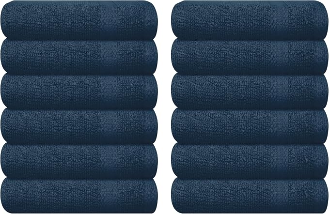 GLAMBURG Ultra Soft 12-Piece Washcloths Set 13x13-100% Ringspun Cotton by GLAMBURG