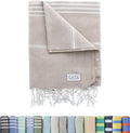 Large Turkish Beach Towel, Classic Beige by CapeComforts